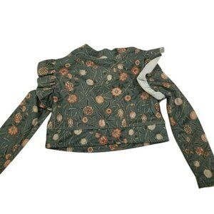 Mia Joy Green Floral Ruffle Long Sleeve Baby Swim Top Nylon/Spandex‎ 3